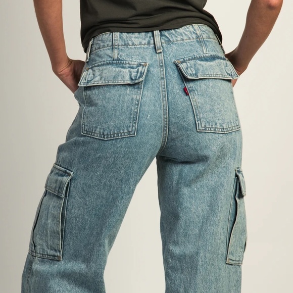 [NWT] Levi's '94 Baggy Cargo Mid Rise Denim Blue Jeans - Sz 26 x 30 - Picture 16 of 16